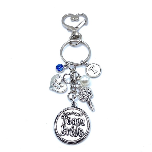 Maid Of Honor Keychain Bag Charm Team Bride - Picture 5 of 6